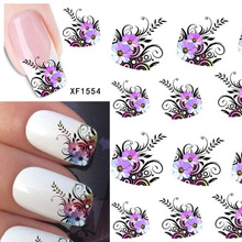 2sheets Hot DIY Designs Nail Art Beauty Flower French Tips Water Stickers Nail Decals Decorations on Nails Tools XF1554 2024 - buy cheap