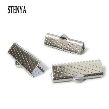 STENYA Crimp End Beads Leather Cord Flat Cover Clasps Cord  End Caps String Ribbon Clip Foldover Necklace Bracelet Connectors 2024 - buy cheap