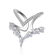Двухслойное блестящее кольцо с цирконием и кристаллами, розовое золото, изменяемые кольца, обручальные кольца для женщин, ювелирные изделия, подарок 2024 - купить недорого