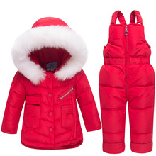 2018 Newborn Winter Jackets Hoodies Duck Down Ski Suit For Girl Toddler Girls Outfits Snow Wear Jumpsuit Sets Coat Snowsuit 2024 - buy cheap