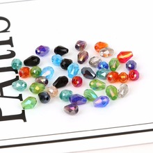 Cuentas de cristal Multicolor de 3x5mm, cuentas de cristal de gota de agua para hacer joyas, pendientes, accesorios de bricolaje, 100 Uds. 2024 - compra barato