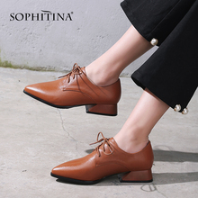 SOPHITINA New Women' s Pumps Genuine Leather Sexy Pointed Toe Solid Casual Shoes Comfortable Leisure Spring Handmade Pumps  MO45 2024 - buy cheap
