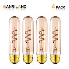 Ganriland E27 Led Lamp Tubular T30 130mm Spiral Led Filament Flexible Bulb Edison 3w 2200k Dimmable Gold E26 Lampara Led Bulbs 2024 - buy cheap