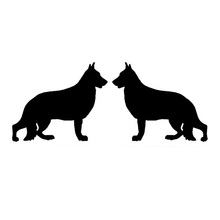 15*5CM (RIGHT & LEFT) German Shepherd Breed Fun Car Stickers Decals Motorcycle Car Styling Black/Silver C2-0173 2024 - buy cheap