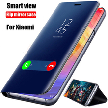 Espelho inteligente caso da aleta para xiaomi redmi nota 7 6 5 k20 pro 6a s2 caso de couro para xiaomi mi 9 t 9 8 se a2 lite max 3 mix 2 f1 2024 - compre barato