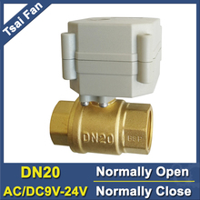 Латунный нормально открытый нормально закрытый клапан DN20 с полным портом, AC/DC9V-24V BSP/NPT 3/4 '', Электрический запорный клапан для домашней воды 2024 - купить недорого