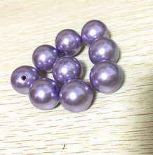 (choose size) 6mm/8mm/10mm/12mm/14mm/16mm/18mm/23mm/25mm light purple color Acrylic Pearl Beads for Necklace Jewelry 2024 - buy cheap