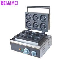 BEIJAMEI 110v/220v Electric Six Pieces Donuts Waffle Maker Non-stick Commercial Automatic Doughnut Donut Making Machine 2024 - buy cheap