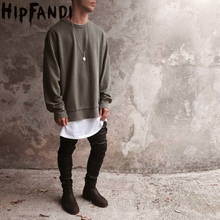 New Sweatshirts Mens Hoodies Hip Hop Oversize Drooping Shoulders Pullover Hole Design Kanye West Style Clothing Streetwear 2024 - buy cheap