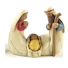 Figura de Natividad familiar de 2,56 pulgadas, Colección hecha a mano, decoración de mesa, 1 Uds. 2024 - compra barato