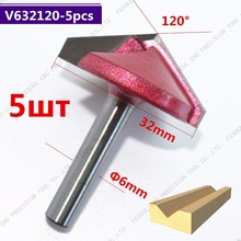 6mm*32mm*120Degree,5pcs,Free shipping CNC Engraving Woodworking Milling Cutter,Tungsten Solid carbide End Mill,3D V Router Bit 2024 - buy cheap