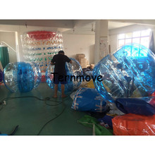 bumper soccer ball half blue half Clear 1.5m pvc Material Inflatable Crazy Footballs Bubble Soccer Human Bubble Balles For adult 2024 - buy cheap