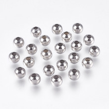 Espaçadores redondos de aço inoxidável 200 peças, 4mm 5mm 6mm, para fazer joias, pulseira diy, orifício do colar: 1 ~ 2mm 2024 - compre barato