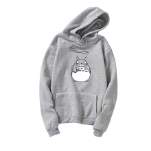 Kawaii Totoro Cartoon Print Hoodies Women Lovely Loose Hooded Sweatshirt Casual Fleece Harajuku Pullovers Clothes Sudadera Mujer 2024 - buy cheap