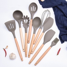 Wooden Handle Silicone kitchen accessories Non-Stick Pan Silicone kitchen gadgets Cooking Tools Kitchenware 2024 - buy cheap