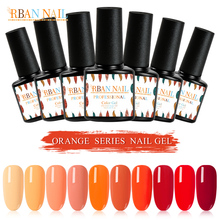 Rban nail-esmalte de unha cor laranja 7ml., semipermanente, led uv, esmalte em gel soak-off, acessórios para manicure. 2024 - compre barato