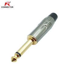 1pc Mono 6.35mm Audio Plug, 6.35mm Jack Connector,Gold Plated, Microphone Plug 2024 - buy cheap