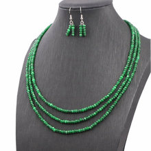 Conjunto de collar y pendientes a la moda para mujer, joyería de fiesta, Jades de piedra Natural verde, conjunto de collar, pendientes, regalo A771 2024 - compra barato