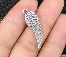 80pcs-Antique Tibetan Silver 2 Sided Angel Wing Charms Pendant  30x9mm 2024 - buy cheap