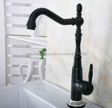 Basin Faucets Black Brass Bathroom Sink Mixer Deck Mounted Single Handle Single Hole WC Bathroom Faucet Hot and Cold Tap Bnf653 2024 - buy cheap