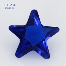 Gemas sintéticas 113 # Blue Star Shape Princess Cut sueltas de cristal para joyería tamaño 3x3 ~ 10x10mm envío gratis 2024 - compra barato