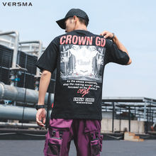 VERSMA-camisetas de estilo Hip Hop para hombre, camisa de manga corta con estampado de grafiti, estilo coreano Harajuku, de algodón, 2019 2024 - compra barato