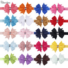 20 Pcs/Lot 3" Pinwheel Bow Headband Solid Grosgrain Ribbon Bow-Knot Headbands Shining Bling Hair bands Girls Hair Accessori 2024 - buy cheap