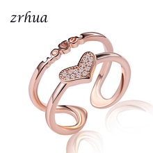 ZRHUA Genuine 925 Sterling Silver Forever Love Clear CZ Circle Finger Rings for Women Sweet Heart Jewelry Christmas Gift 2024 - buy cheap