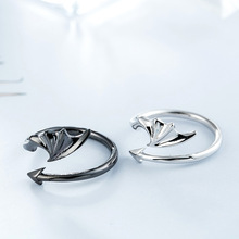 DreamySky 100% Real Pure Silver Color  Demon Wing Rings For Women Finger Ring Beautiful Jewelry Drop Shipping 2024 - buy cheap