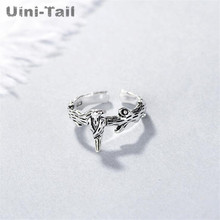 Uini-Tail new listing 925 Tibetan silver branches birds retro opening ring Chinese style fashion cute tide flow high quality 2024 - buy cheap