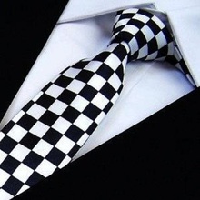 HOOYI 2019 Slim Ties Skinny Tie Men's necktie Polyester plaid fashion neckties black white check bowties butterfly 2024 - buy cheap