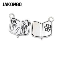 JAKONGO Tibetan Silver Plated Tools Box Charms Pendant for Jewelry Making Bracelet Accessories DIY Handmade 18x16mm 20PCS/lot 2024 - buy cheap