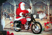 Pintura de diamantes 5d diy, cuadro de Papá Noel, motocicleta, costura 3d, mosaico bordado de diamantes, decoración del hogar 2024 - compra barato