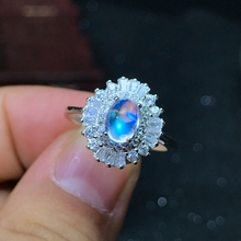 Anéis de pedra preciosa azul natural para mulheres, joia fina de prata esterlina 925, 5*7mm presente com caixa de veludo certificado fjmassa 2024 - compre barato