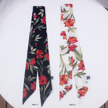 2019 New Skinny Scarf Floral narrow Silk Scarf For Women Luxury Brand Foulard Fashion Flower Ladies Bag Scarf Head Scarves H951 2024 - buy cheap