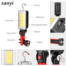 Magnetic Working Light COB LED Flashlight USB Charging Portable Hook Lamp for Camping Climbing Hunting Car Repairing Torch 2024 - buy cheap