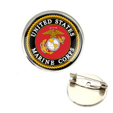 Classic  United States Marine Corps  Symbol Brooch Badge Glass Cabochon Dome For Bag Clothes Decoration Pins 2024 - buy cheap