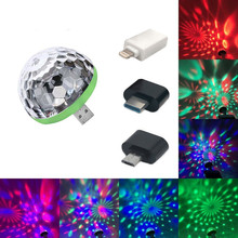 Car USB Mini Atmosphere Lamp Portable USB Disco Light Home Party Light Karaoke LED Decoration Sound Control Motorcycle DJ Light 2024 - buy cheap