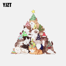 Yjzt adesivo decorativo de pvc para árvore de natal e gato, 13.1cm x 13.5cm, decalque automotivo, 11-00968 2024 - compre barato