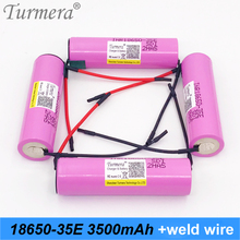 18650 35E 13A discharge 3500mah+diy welding wire 18650 rechargeable battery 3.7v 18650 for shura screwdriver or tools battery fe 2024 - buy cheap