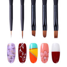 1 Pc Liner Flat Acrylic Painting Pen UV Gel Drawing Brush Black Matte Handle  Nail Art Design Tool  Nail Art Set 2024 - buy cheap