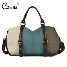 Cesha-Bolso de viaje Vintage para mujer, bolsa de lona duradera de alta calidad, gran capacidad, de retales 2024 - compra barato