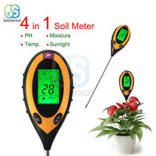 4 in 1 Soil PH Meter Soil Tester PH Moisture Meter Temperature Sunlight Intensity Measurement Analysis Acidity Alkali 2024 - купить недорого