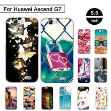 Силиконовый чехол для huawei Ascend G7 C199 чехол-накладка для телефона чехол для huawei G7-L01 G7-L03 мягкие ТПУ чехлы с рисунком защиты оболочки Coque 2024 - купить недорого