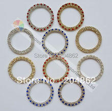 100PCS 50mm Assorted Colors czech crystal rings in Gold Silver DIY browbands accessory Diamond rhinestone buckles 2024 - buy cheap