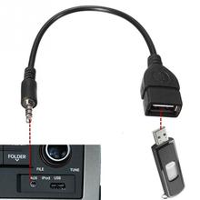 Кабель 3,5 мм «штырь-гнездо USB», тип USB 2.0, Автомобильный Кабель AUX, Женский Адаптер конвертера OTG кабель, аудиоразъем AUX 2024 - купить недорого
