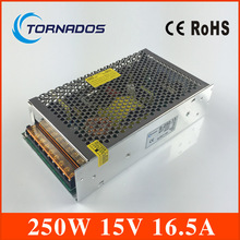 250W 15V 16.5A Single Output Switching power supply for LED Strip light AC-DC 110/220VAC input (S-250-15) 2024 - buy cheap