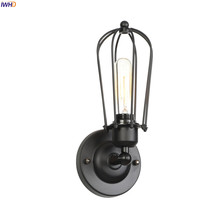IWHD de Metal negro Loft Vintage lámpara de Pared dormitorio escaleras al lado de antiguo de Pared LED accesorios de luz lámpara Arandela Aplique de Pared 2024 - compra barato
