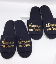 personalized black gold Wedding Slippers,wedding bridesmaid name Slippers, mother of bride Slippers,.Bachelorette party favors 2024 - buy cheap