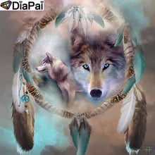 DiaPai Diamond Painting 5D DIY 100% Full Square/Round Drill "Wolf feather" Diamond Embroidery Cross Stitch 3D Decor A24500 2024 - buy cheap